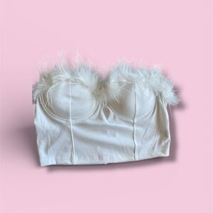 SHEIN White Feather Accent Bandeau